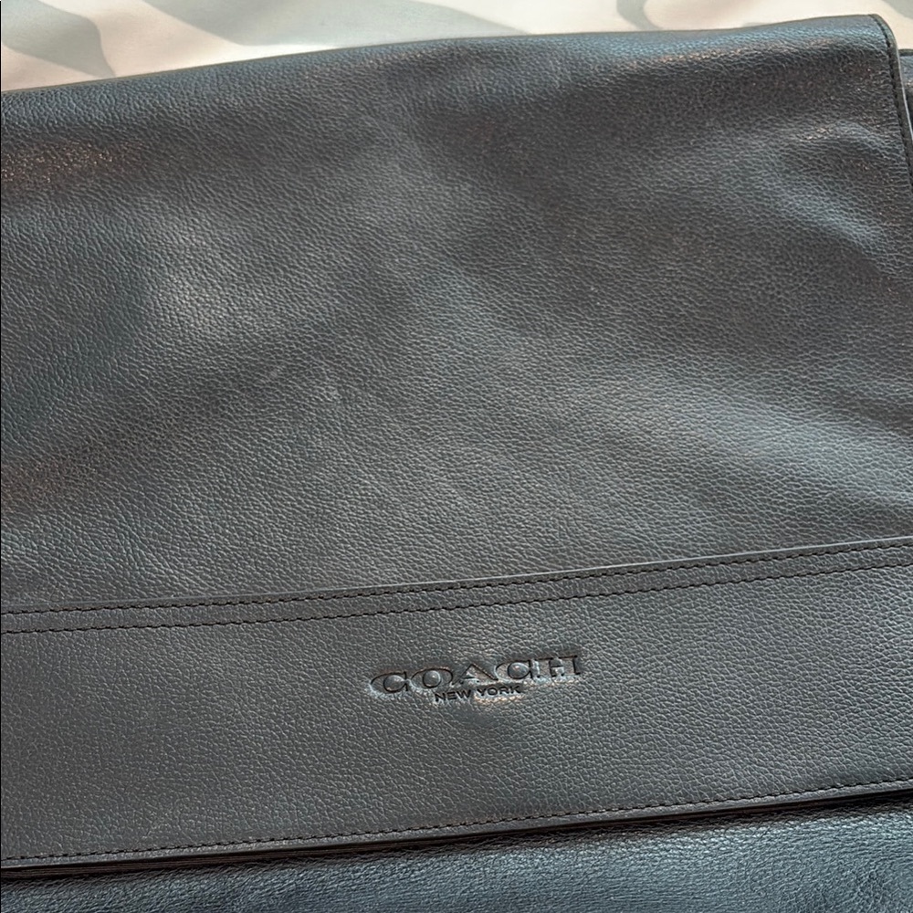Coach Black Messenger Bag with Premium Leather Finish
